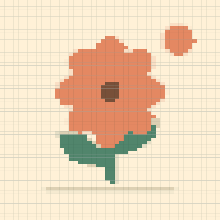 The sample converted into a 48 × 67 knitting chart with 9 colors